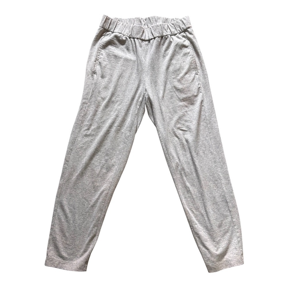 Eileen Fisher Heather Grey Jersey Knit Slouchy Ankle Pants Minimalist Size XS